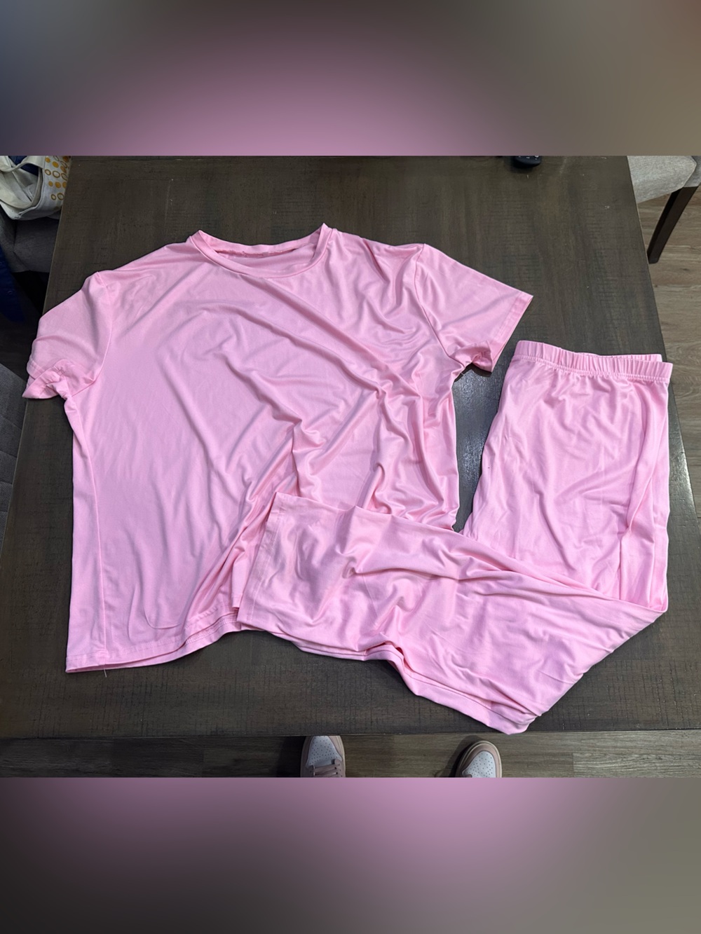 Relaxed Short-Sleeve Pink Pajama Set for Women